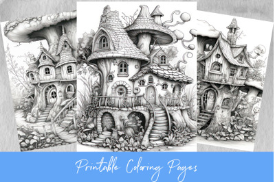 Fairy houses coloring pages