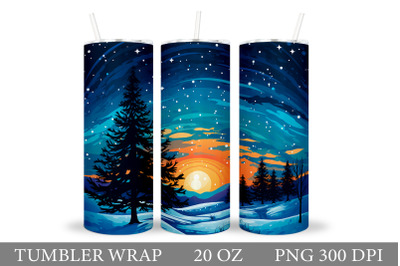 Winter Tumbler Sublimation. Christmas Tree Tumbler Wrap