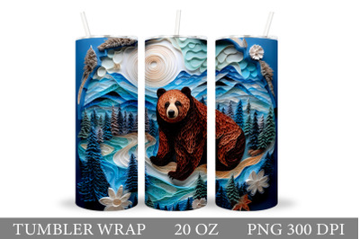 Bear Tumbler Sublimation. Winter Tumbler Wrap Sublimation