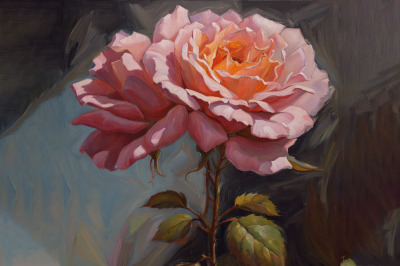 Pink Oil paint rose