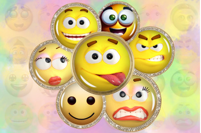 Smileys Emoji Digital Collage Sheet