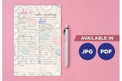 Nursing planner printable template paper sheet