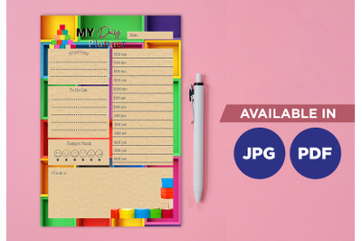 Box planner printable template paper sheet