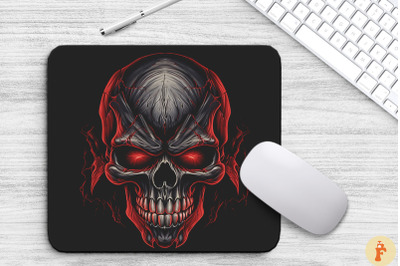 Angry Glowing Skull Mouse Pad