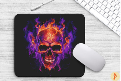 Flaming Skull With Purple Flames