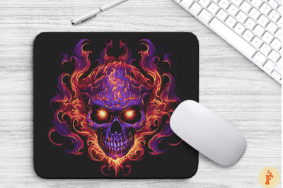 Flaming Skull With Purple Flames