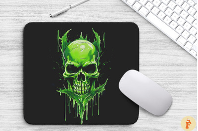 King Skull With Neon Green Dripping