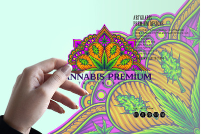 Mandala cannabis ornament middle eastern geometry