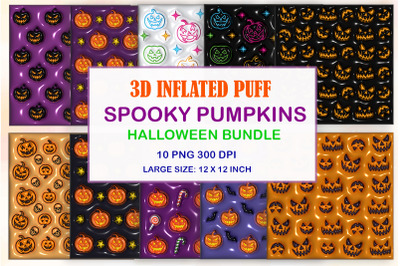 3D Inflated Spooky Pumpkins Halloween Bundle