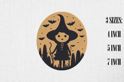 Cute Little Witch Halloween Embroidery