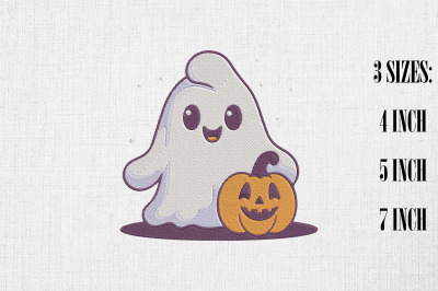 Cute Little Ghost Halloween Embroidery 2