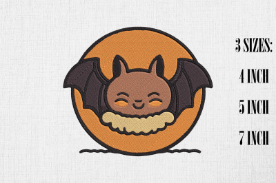 Cute Bat Halloween Embroidery Design 3