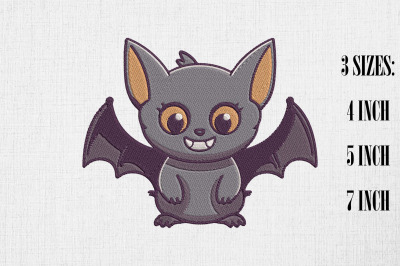 Cute Bat Halloween Embroidery Design 4