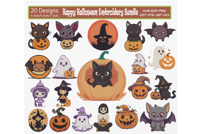Happy Halloween Embroidery Designs Bundle