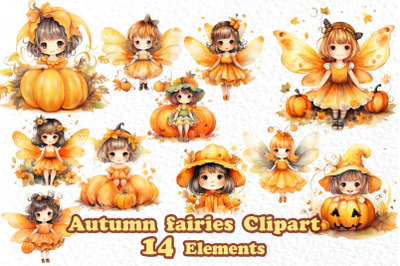Pumpkin Fairy Clipart Cute Fairy Clipart Enchanted Fairy Png