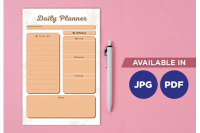 Undated brown planner printable template paper sheet