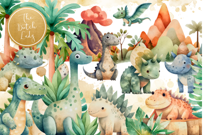 Cute Dinosaur Clipart Set