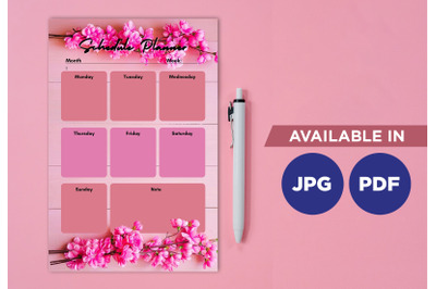 Beautiful planner printable template paper sheet