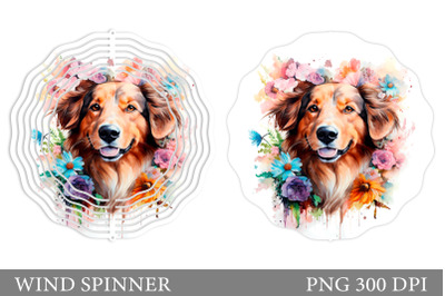 Dog Flowers Wind Spinner. Dog Wind Spinner Sublimation