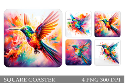 Hummingbird Square Coaster. Hummingbird Coaster Sublimation