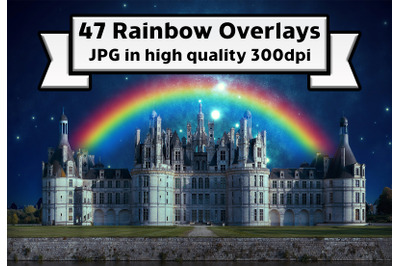Rainbow photo overlay composition image set