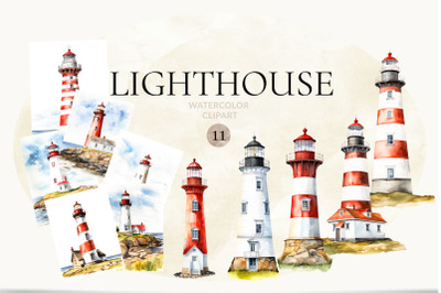 Watercolor Lighthouse Clipart