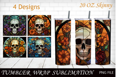 Halloween tumbler wrap with skull sublimation
