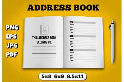 Address book amazon kdp interior for kindle publisher