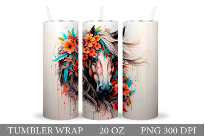 Boho Horse Tumbler Wrap. Horse Tumbler Wrap Sublimation