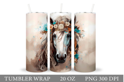 Horse Tumbler Wrap Sublimation. Boho Horse Tumbler Wrap