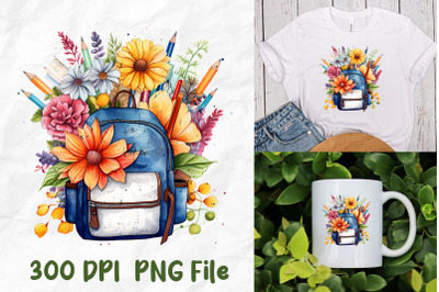 Back To School Supply Retro Flower