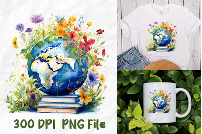 School Geography Globe Book Flower