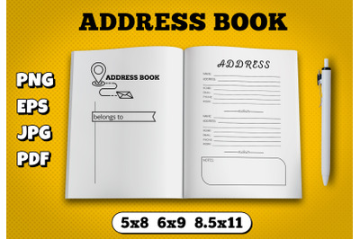 Address book amazon kdp interior for kindle publisher