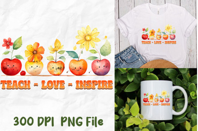 Teach Love Inspire Teacher Apple Student