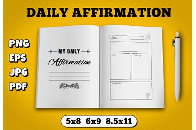 Daily affirmation book amazon kdp interior for kindle publisher