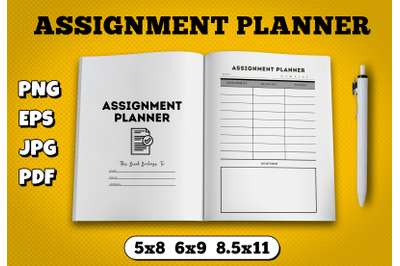 Assignment planner amazon kdp interior for kindle publisher