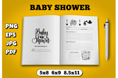 Baby shower amazon kdp interior for kindle publisher