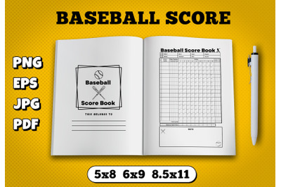 Baseball score book amazon kdp interior for kindle publisher