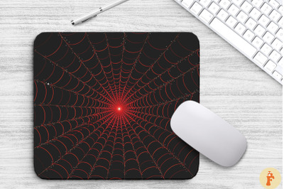 Glamour Red Spider Web Mouse Pad