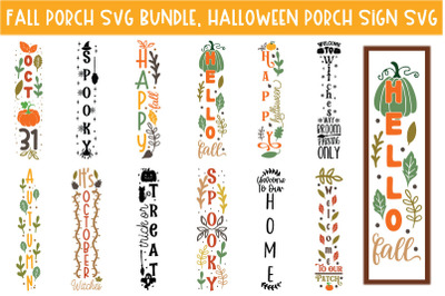 Fall Porch SVG Bundle, Halloween Porch Sign Svg