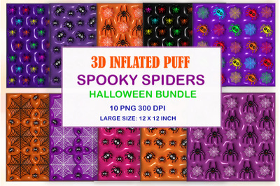 3D Inflated Spider Halloween Design Bundle