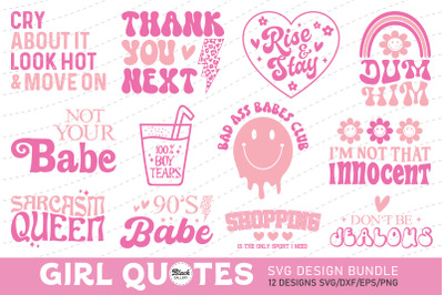 Funny Girl Pink Quote SVG Bundle