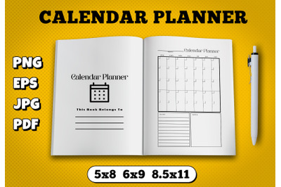 Calendar planner amazon kdp interior for kindle publisher