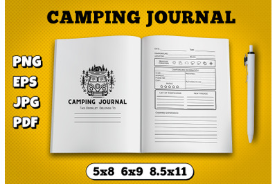 Camping journal amazon kdp interior for kindle publisher