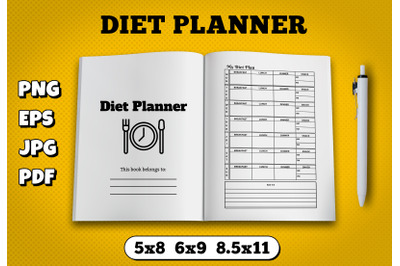 Diet planner amazon kdp interior for kindle publisher