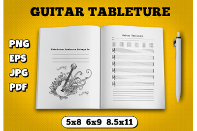 Guitar tableture amazon kdp interior for kindle publisher