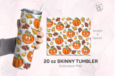 Inflated Bubble Pumpkins Halloween Tumbler Wrap, 3D Tumbler