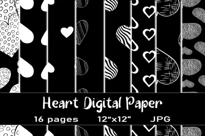 16 Heart Love Digital Papers