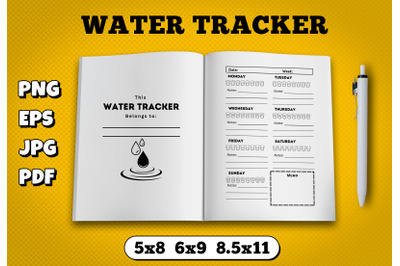 Water tracker amazon kdp interior for kindle publisher