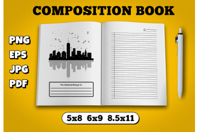 Composition book amazon kdp interior for kindle publisher